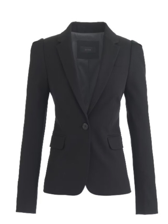 J. Crew Jackets & Blazers - J.Crew, Black Puff Sleeved Single-Button Stretchy Cotton Blazer, US 10
